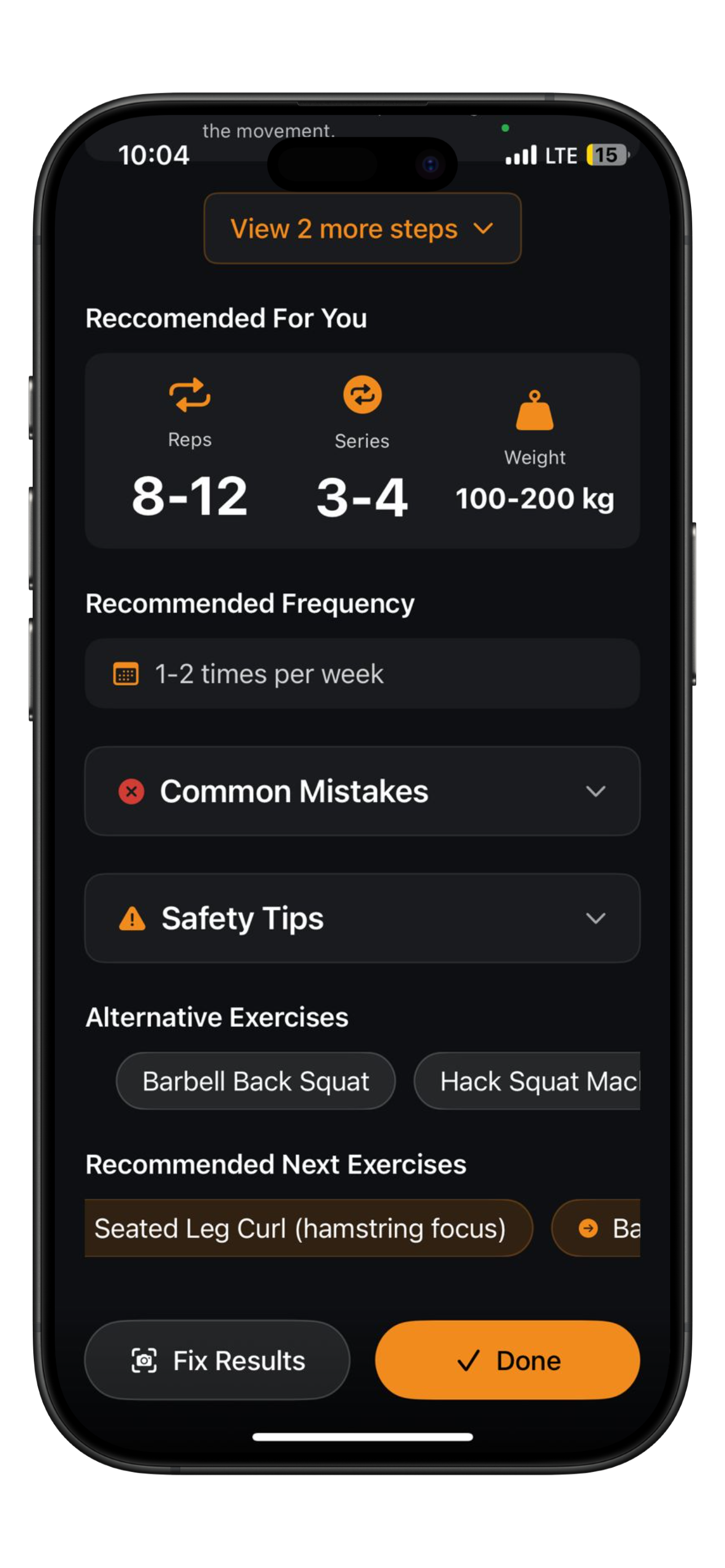 Obtain optimal sets, reps and weight